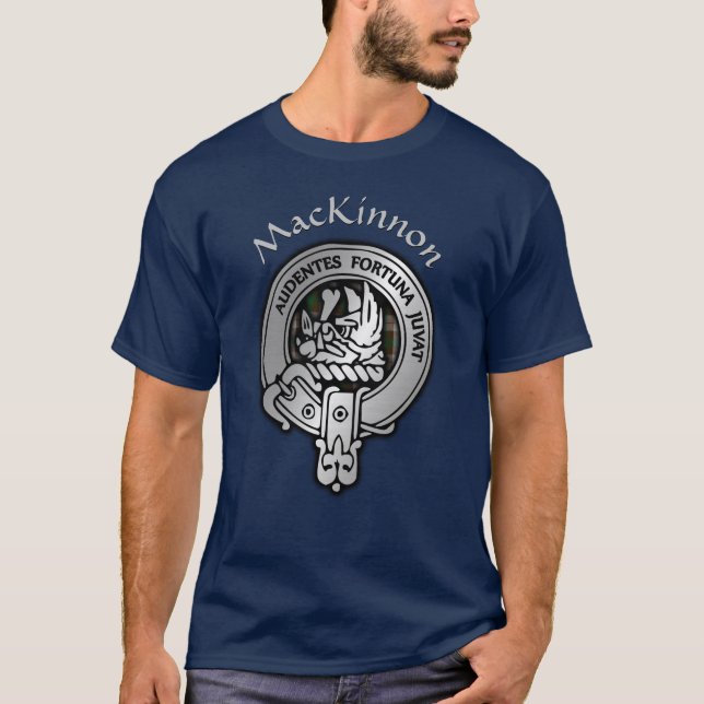 Camiseta Clan MacKinnon Crest & Hunting Tartan (Frente)