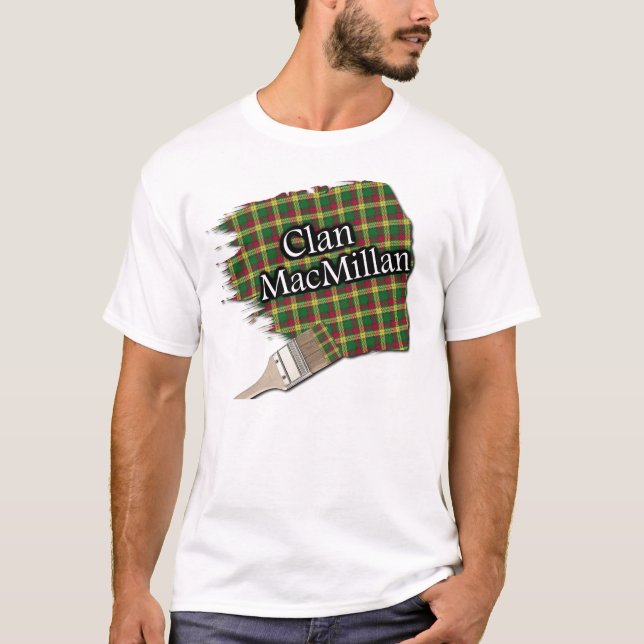 Camiseta Clan MacMillan Scottish Tartan Paint Shirt (Frente)