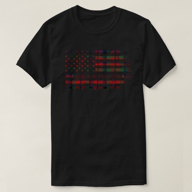 Camiseta Clan MacNaughton, Tartan escocês, pavilhão america (Frente do Design)