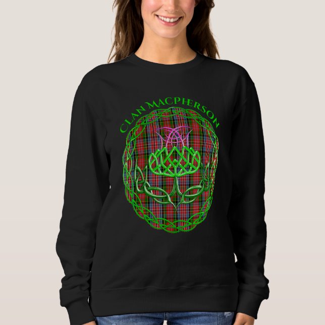Camiseta Clan Macpherson Scottish Tartan Celtic Thistle (Frente)