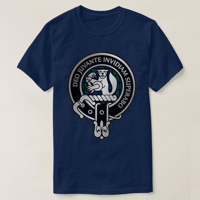Camiseta Clan MacThomas Crest Tartan 1 (Frente do Design)