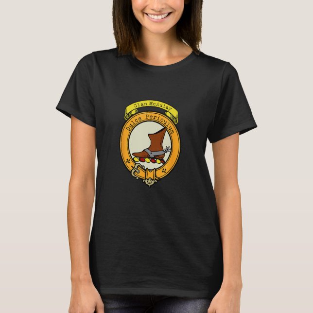Camiseta Clan McAulay Scottish Surname Crest Crachá (Frente)