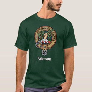 Camiseta Clan Paterson Crest sobre Tartan