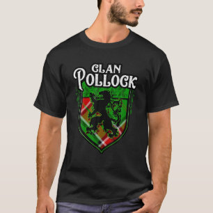 Camiseta Clan Pollock Surname Scottish Tartan Lion Rampant
