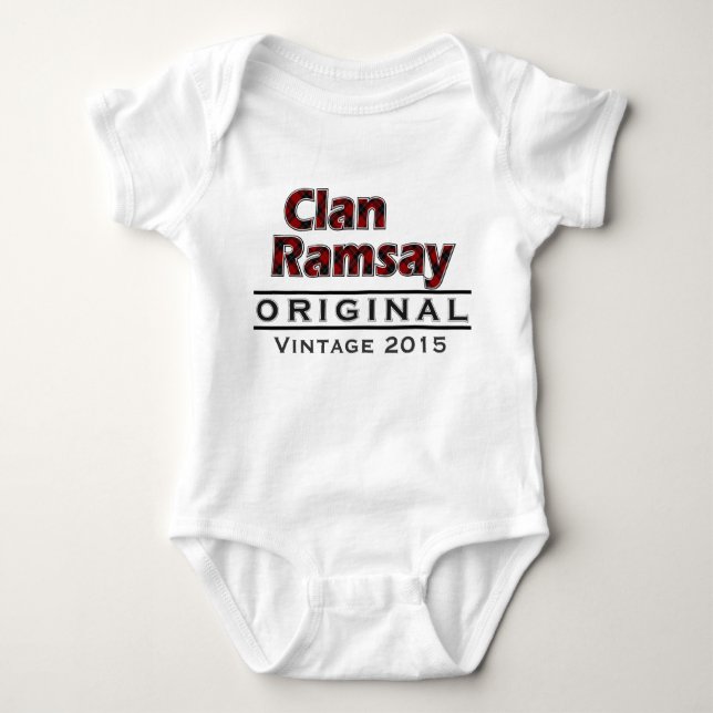 Camiseta Clan Ramsay Vintage Personaliza seu aniversário (Frente)