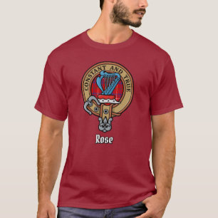 Camiseta Clan Rosa Crest sobre Tartan