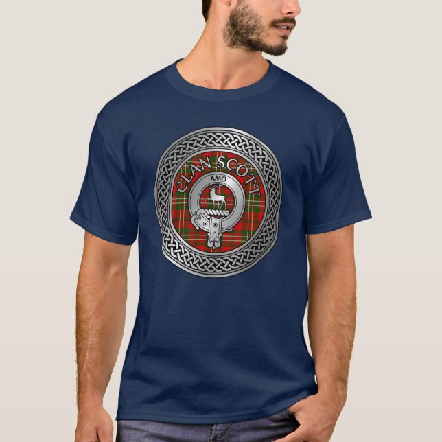 Camiseta Clan Scott Crest & Tartan Knot (Frente)