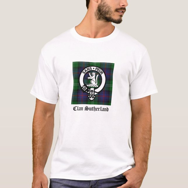 Camiseta Clan Sutherland Crest & Tartan (Frente)