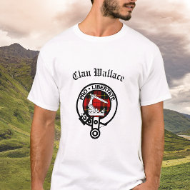 Camiseta Clan Wallace Crest Crachá e Tartan