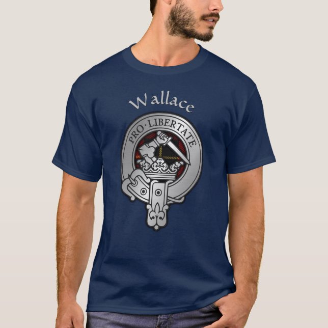 Camiseta Clan Wallace Crest & Tartan (Frente)