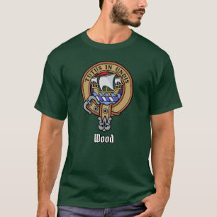 Camiseta Clan Wood Crest sobre Tartan