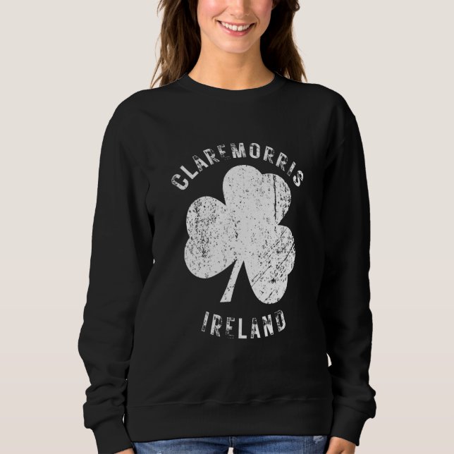 Camiseta Claremorris Mayo Ireland Vintage Shamrock Distress (Frente)