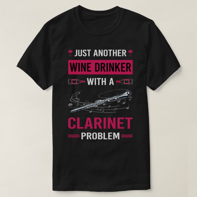 Camiseta Clarinet de Bebida de Vinho (Frente do Design)