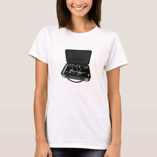 Camiseta Clarinet Desmontado Dentro a Suitcase (Frente)
