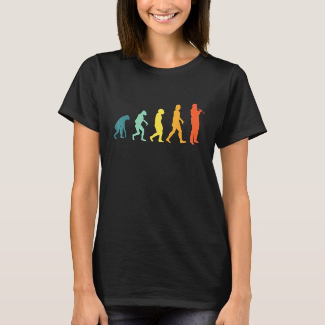 Camiseta Clarinet Evolution Retro Clarinetist Play (Frente)