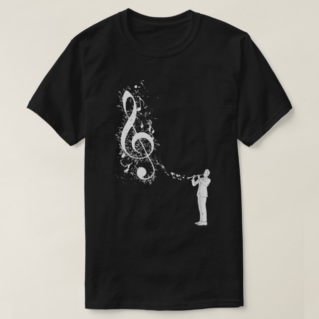 Camiseta Clarinet Instrument Player Musical Note Clarinetis (Frente do Design)