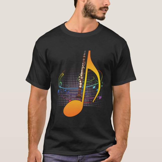 Camiseta Clarinet Musical Note Hoodie Clarinetist (Frente)