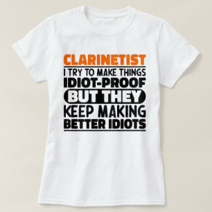 Camiseta Clarinetista Tento Fazer Coisas Engraçadas