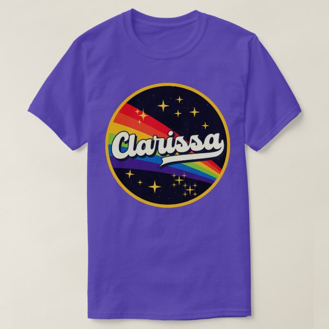 Camiseta Clarissa Rainbow No Estilo Vintage Espacial (Frente do Design)