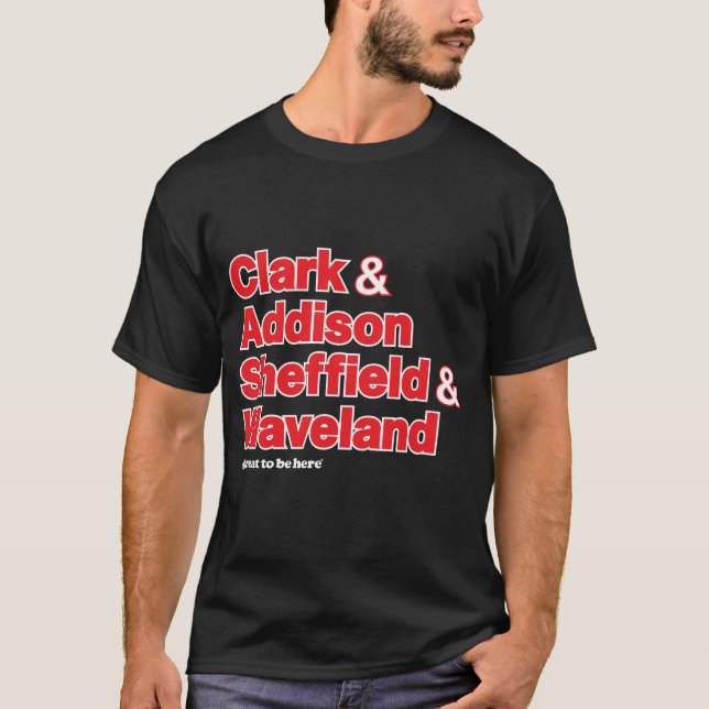 Camiseta Clark & Addison Sheffield & Waveland Chicago (Frente)