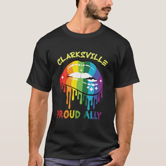 Camiseta Clarksville Proud Ally Lgbtq Pride Us (Frente)