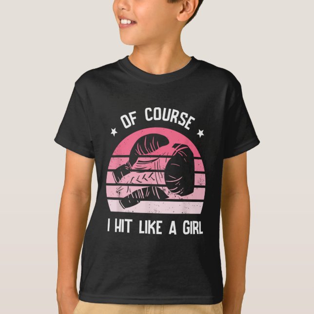 Camiseta Claro Que Eu Acerto Como Uma Garota Kickboxing Kic (Frente)