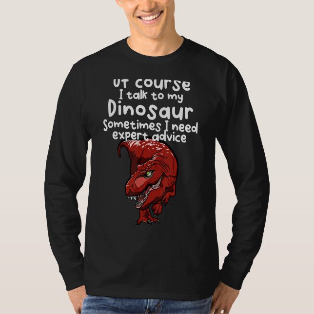 Camiseta Claro Que Falo Com Os Meus Dinossauros (Frente)