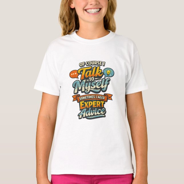 Camiseta Claro que Falo Comigo Mesmo Gráfico (Frente)