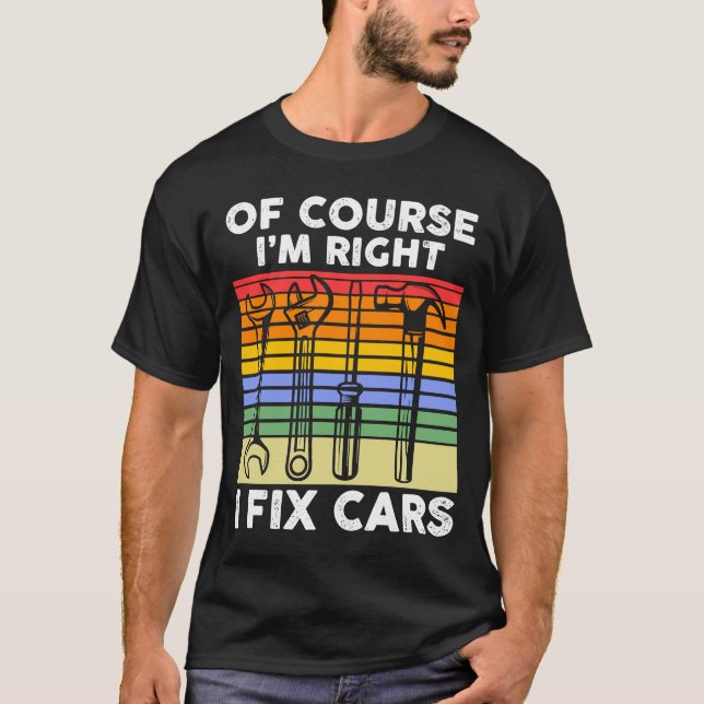 Camiseta Claro que tenho razão, conserto carros mecânicos (Frente)