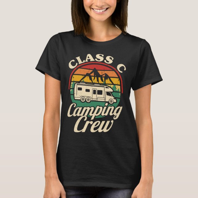 Camiseta Class C Camping Crew RV Camper Men Women Matching  (Frente)