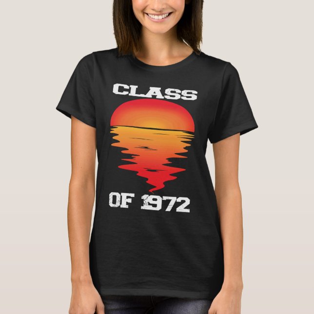 Camiseta CLASS OF 1972  HIGH SCHOOL Retro Sunset 50th Reuni (Frente)