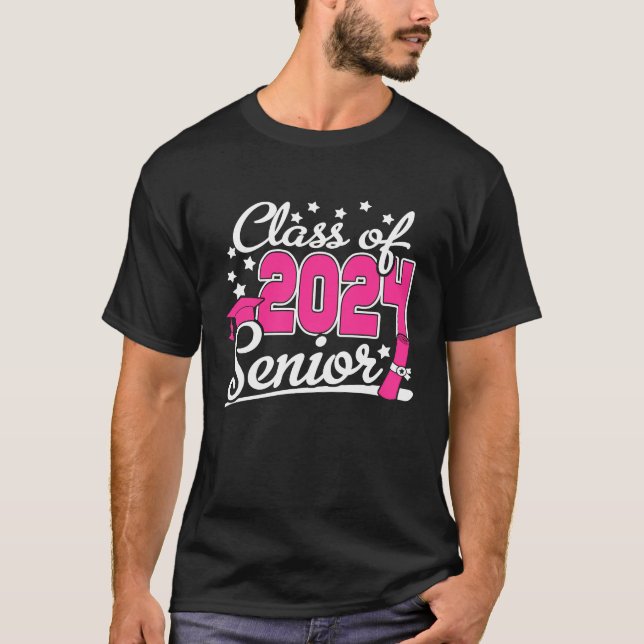 Camiseta Class Of 2024 Senior 24 Girls Women Funny Graduati (Frente)