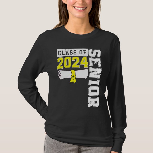 Camiseta Class of 2024 Senior 24 High School Graduation Par (Frente)
