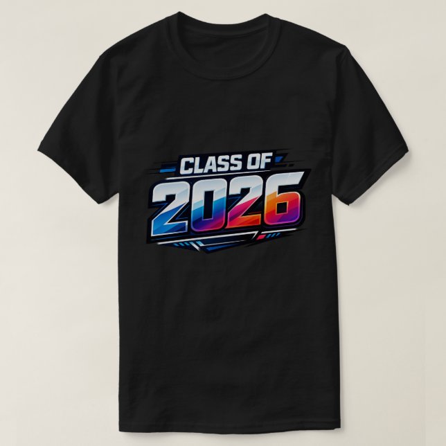 Camiseta Class of 2026 Bold Modern Typography (Frente do Design)