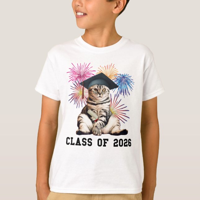 Camiseta Class Of 2026 Cat Lover (Frente)