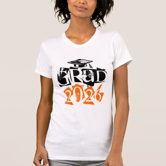 Camiseta Class of 2026 grad grunge text graduation (Frente)