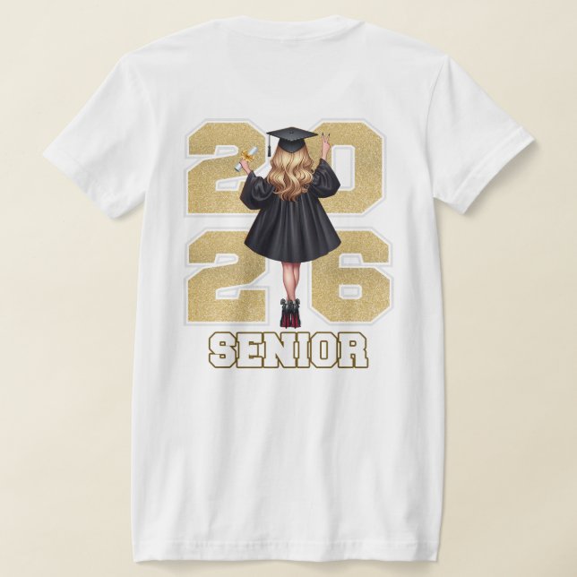 Camiseta Class of 2026 Graduation Shirt (Postura das costas)