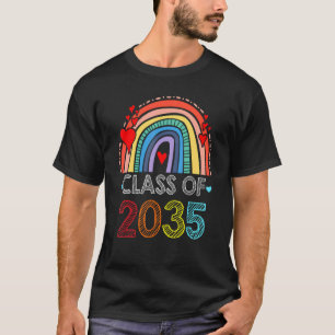 Camiseta Class Of 2034 Rainbow Pink Graduate Preschool Kind