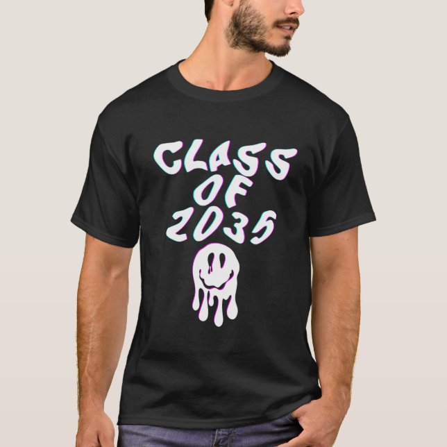 Camiseta Class of 2035 Glitch Senior Class High School Pull (Frente)