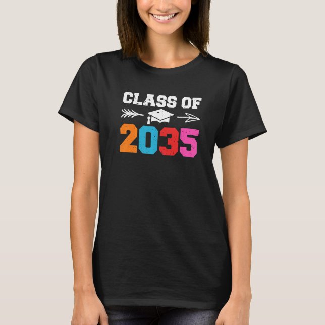 Camiseta Class Of 2035 Leopard Pre k Grow with Me Graduatio (Frente)