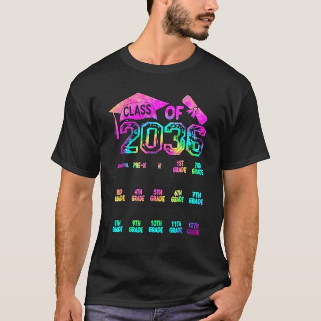 Camiseta Class Of 2036 Checklist Kindergarten Graduate Back (Frente)