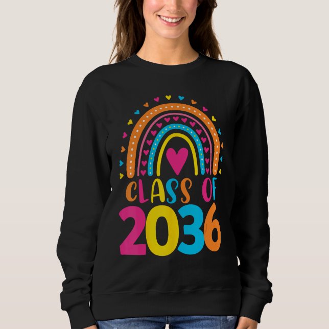 Camiseta Class of 2036 First Day School Kindergarten Rainbo (Frente)