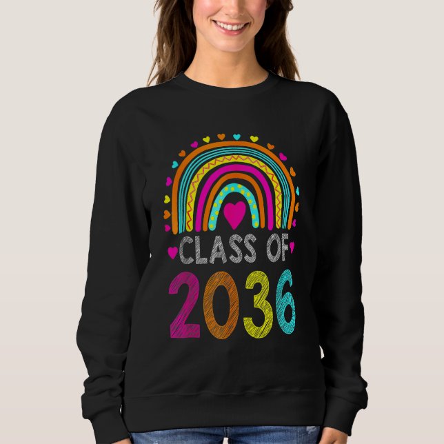 Camiseta Class Of 2036 Rainbow Pre K Kindergarten Graduatio (Frente)