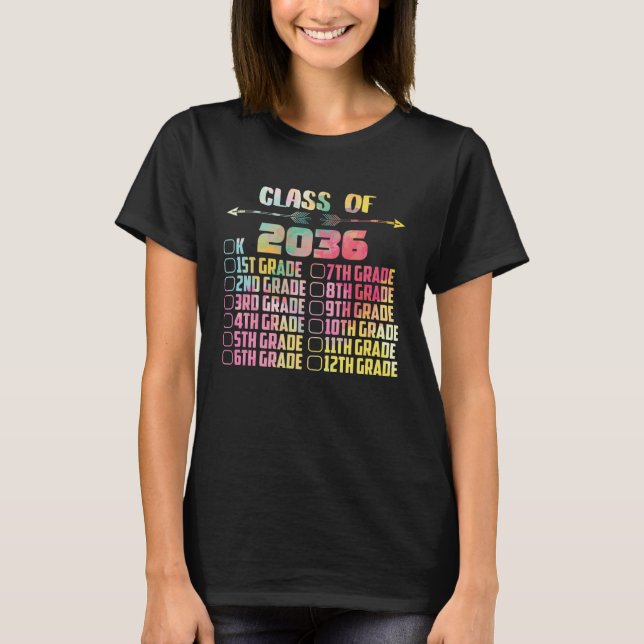 Camiseta Class Of 2036 Students Handprint Checklist (Frente)