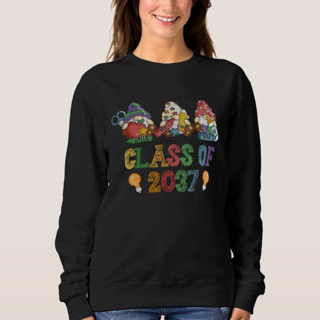 Camiseta Class Of 2037 Gnome Graduation Kindergarten First  (Frente)