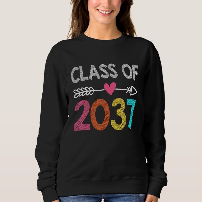 Camiseta Class Of 2037 Kindergarten Pre K Grow With Me Grad (Frente)