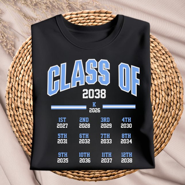 Camiseta Class of 2038 First Day Of Kindergarten Milestone (Criador carregado)