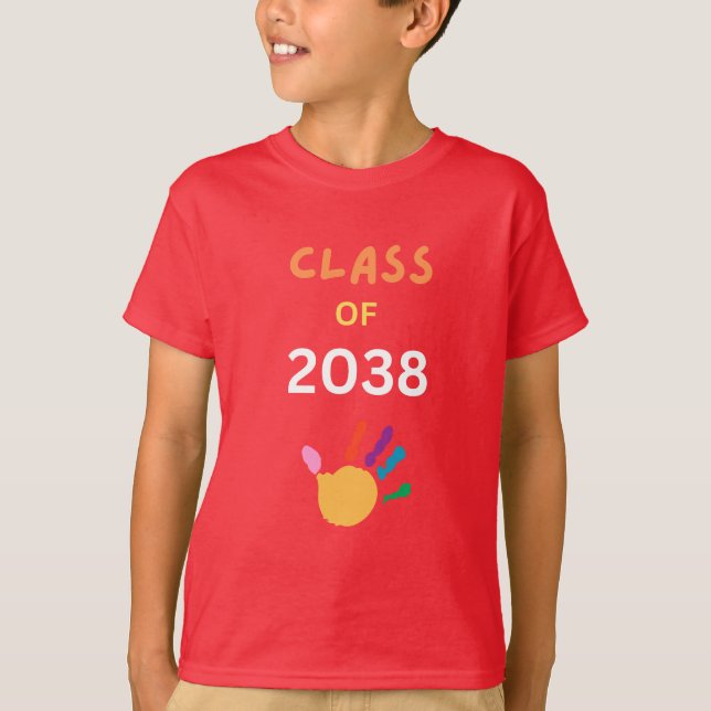 Camiseta Class of 2038 with fingerpaint (Frente)