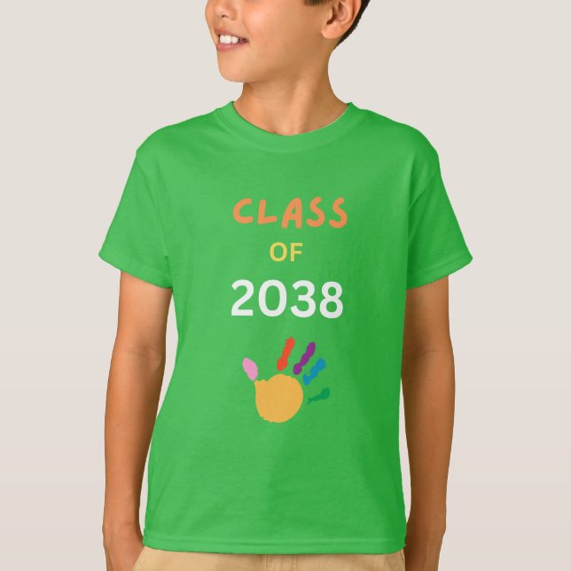Camiseta Class of 2038 with fingerpaint (Frente)