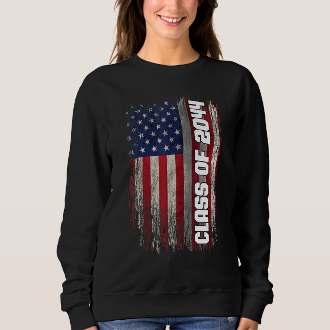 Camiseta Class of 2044  Senior 2044 USA American Flag (Frente)